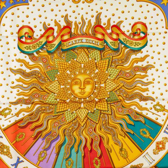 HERMES White Silk Scarf - Picture 2 of 6